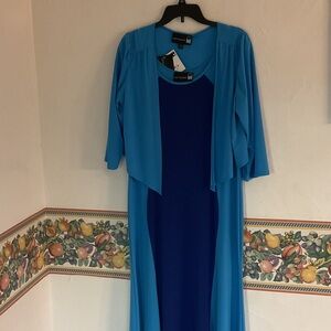 Antthony Original Sleeveless Tank Maxi Dress & Jacket, Size XL, Blue/Navy, NWT